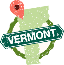 Vermont map with location pin